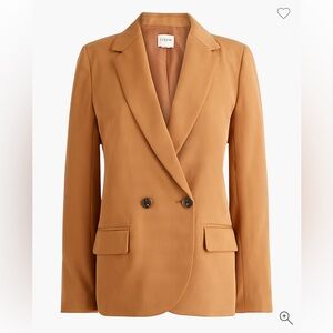 NWT - J. Crew Women's Drapey Twill Double-Breasted Blazer in Warm Cognac